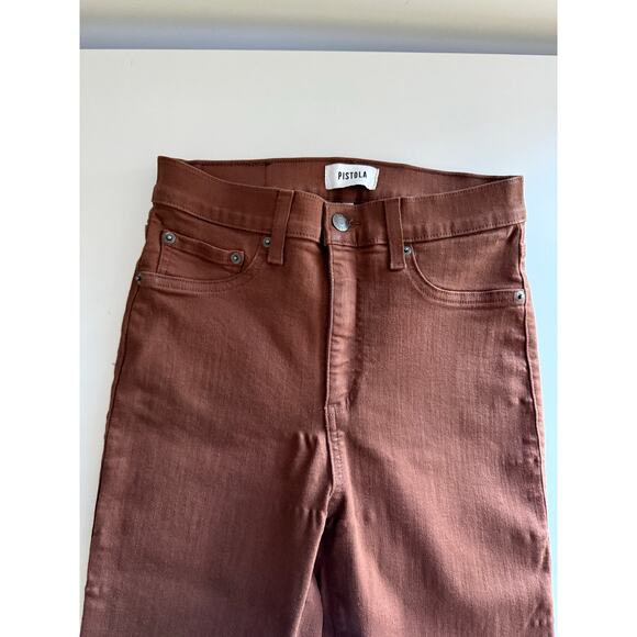 $198 Pistola Lennon Coated Crop - Saddle Brown 27, 22” inseam - Picture 10 of 15
